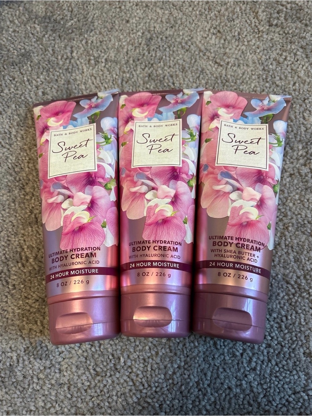 Bundle of 3 Bath & Body Works Sweet Pea Body Cream